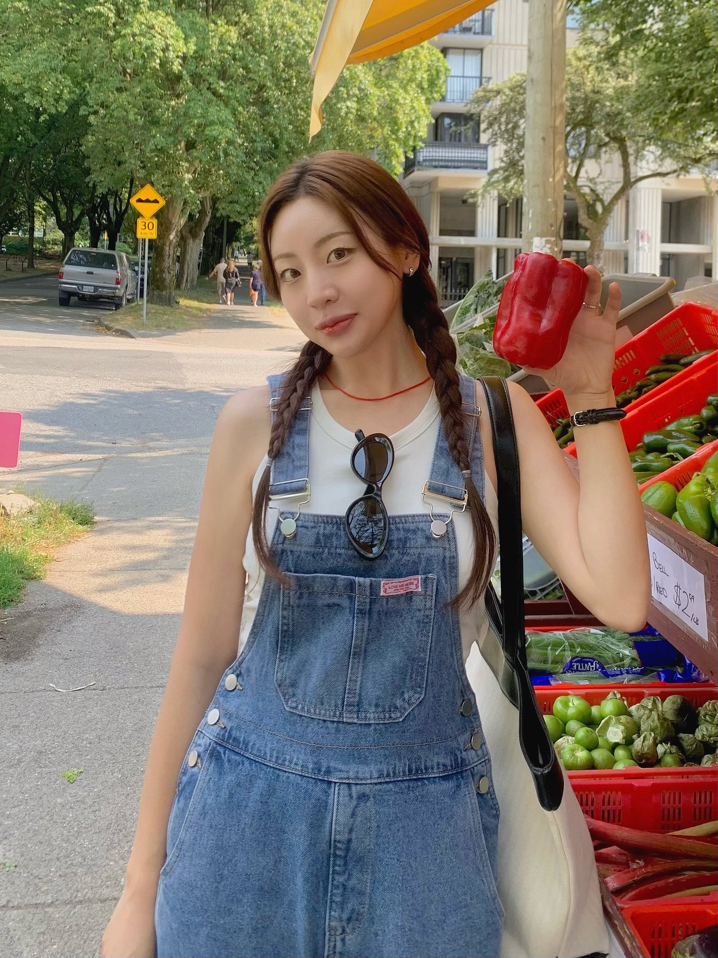 Denim Suspender Cargo Pants