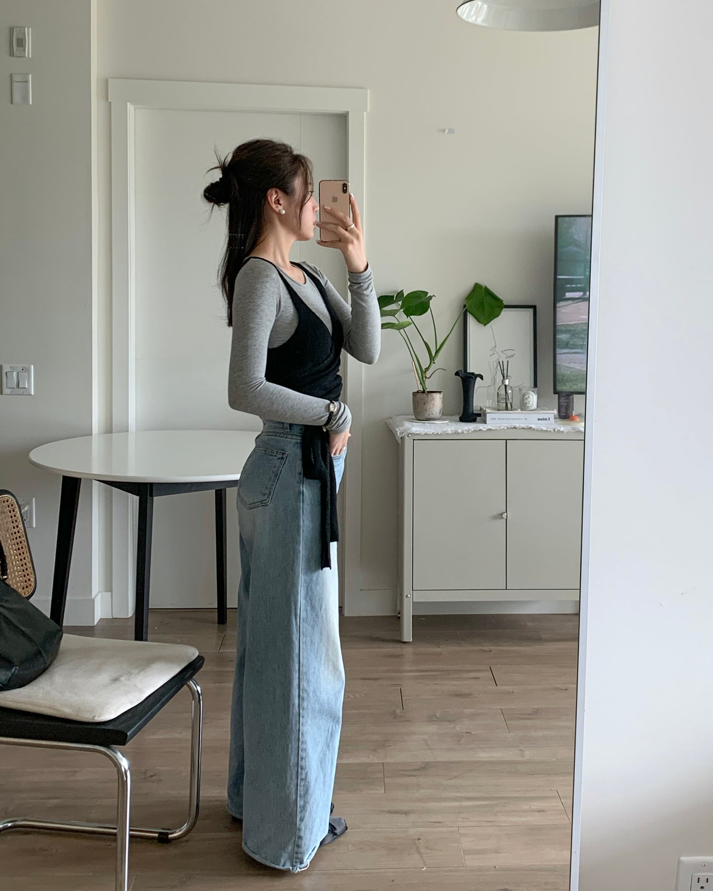 Bustier Wrap Knit Top (Black)