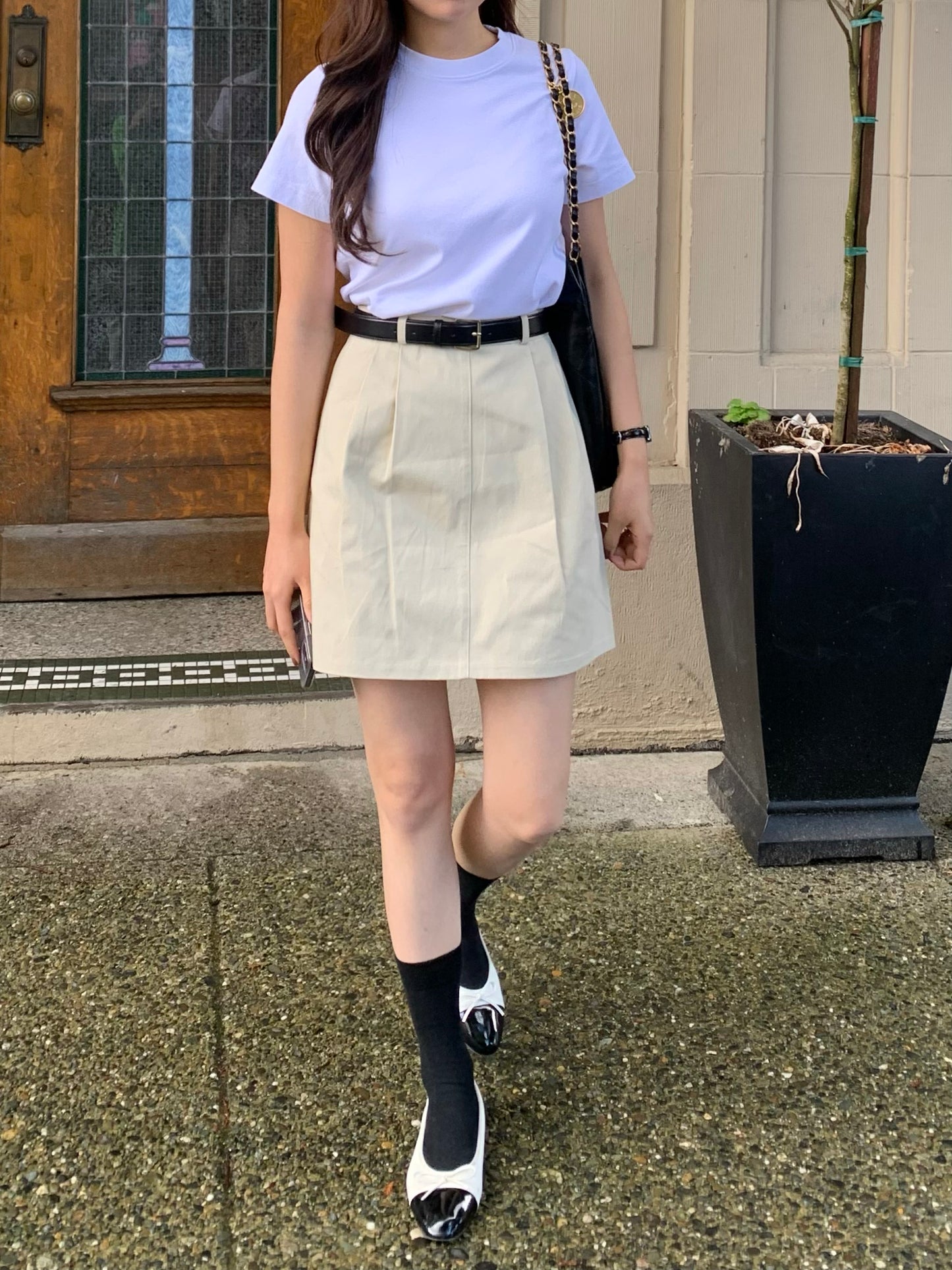 Pintuck Mini Skirt