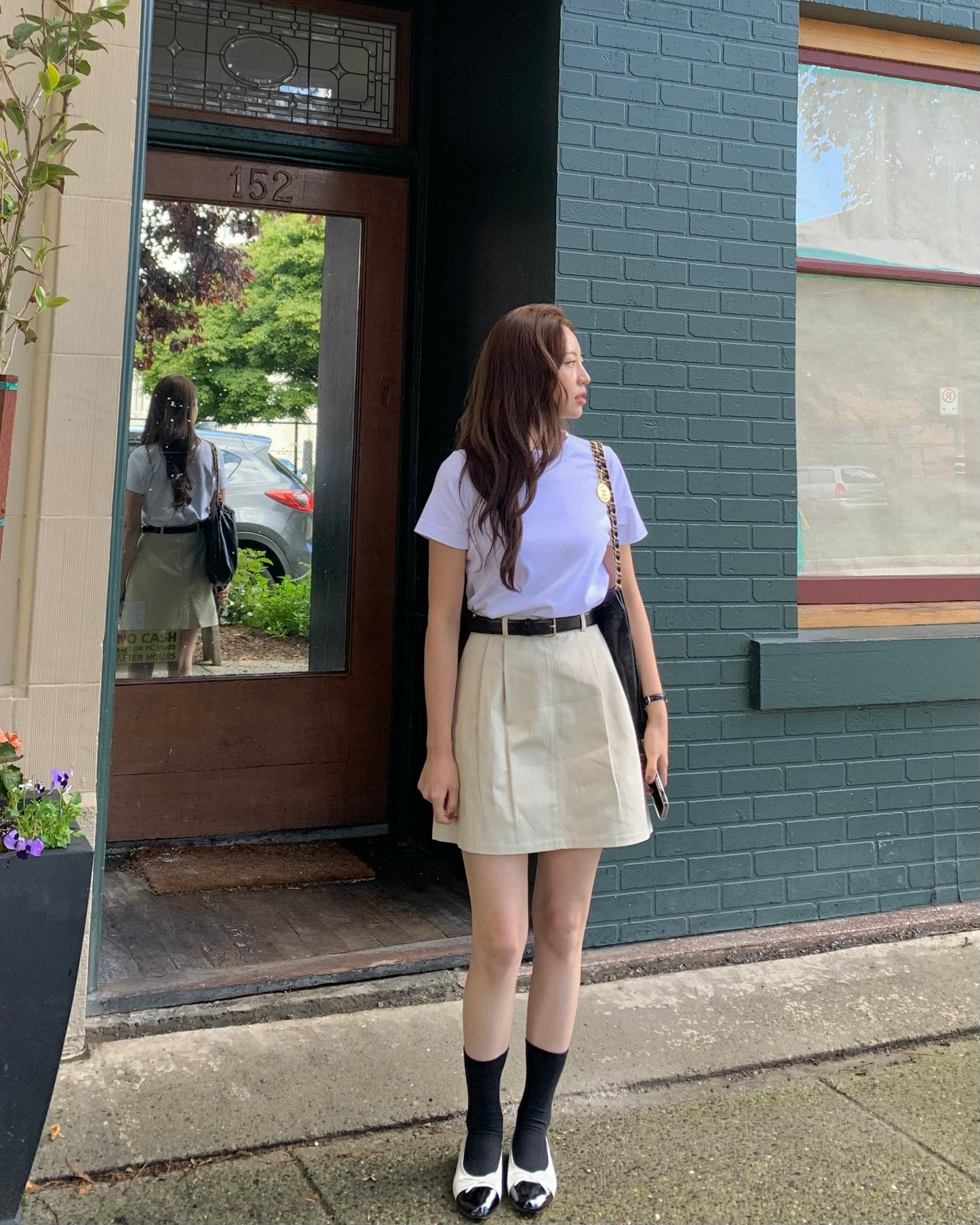 Pintuck Mini Skirt
