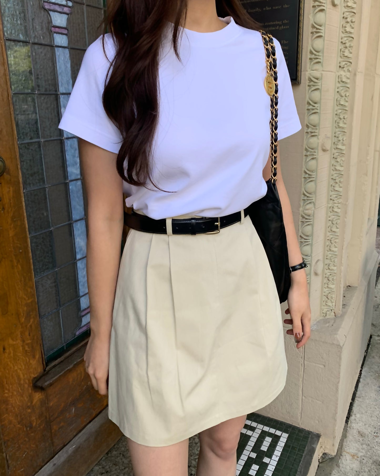 Pintuck Mini Skirt