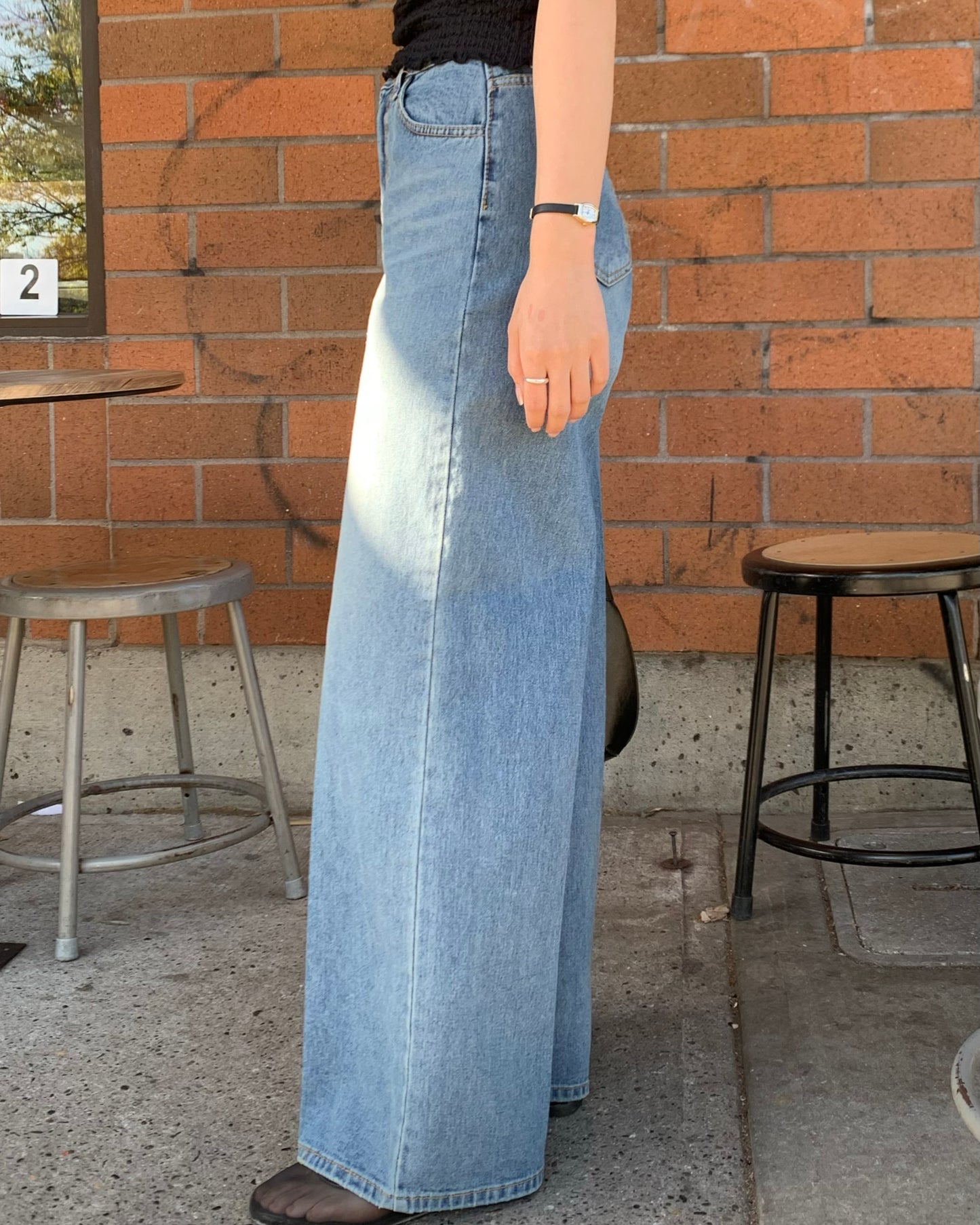 Structured Wide Jeans