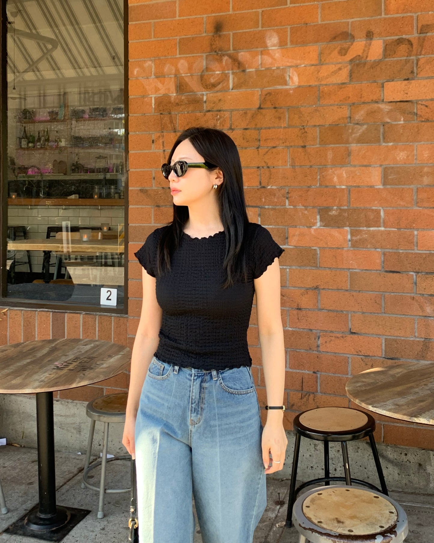 Structured Wide Jeans