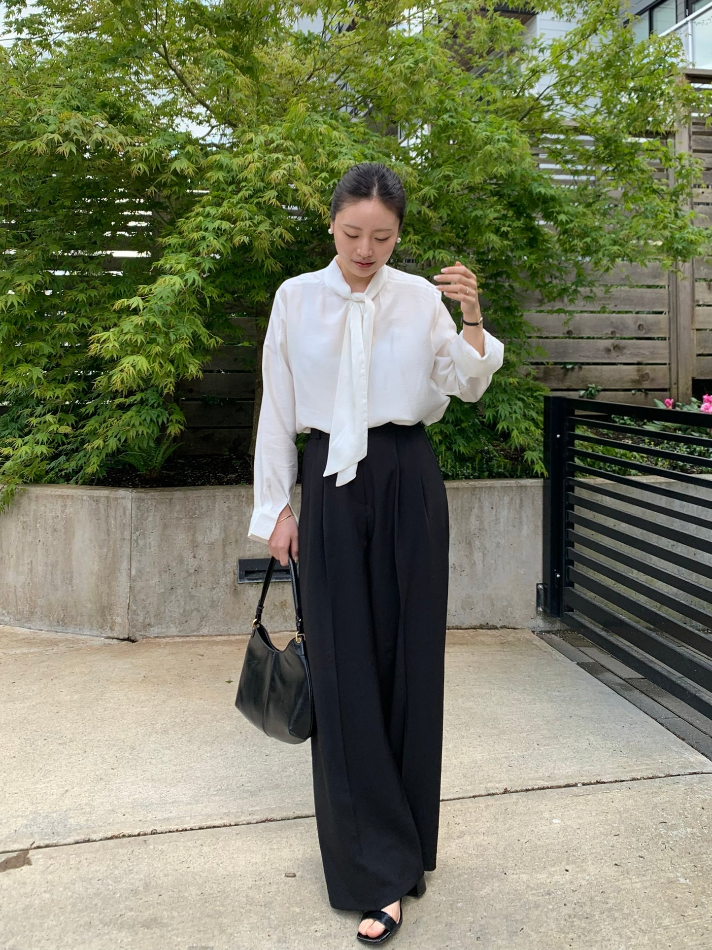Belted Pin-tuck Wide Trouser