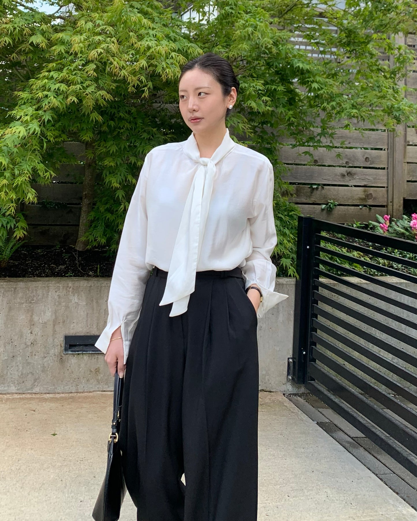 Belted Pin-tuck Wide Trouser