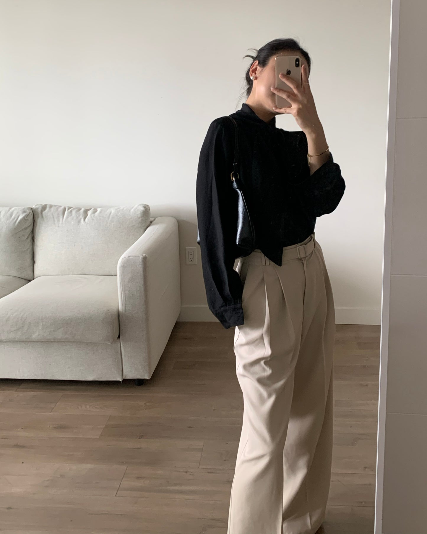 Belted Pin-tuck Wide Trouser