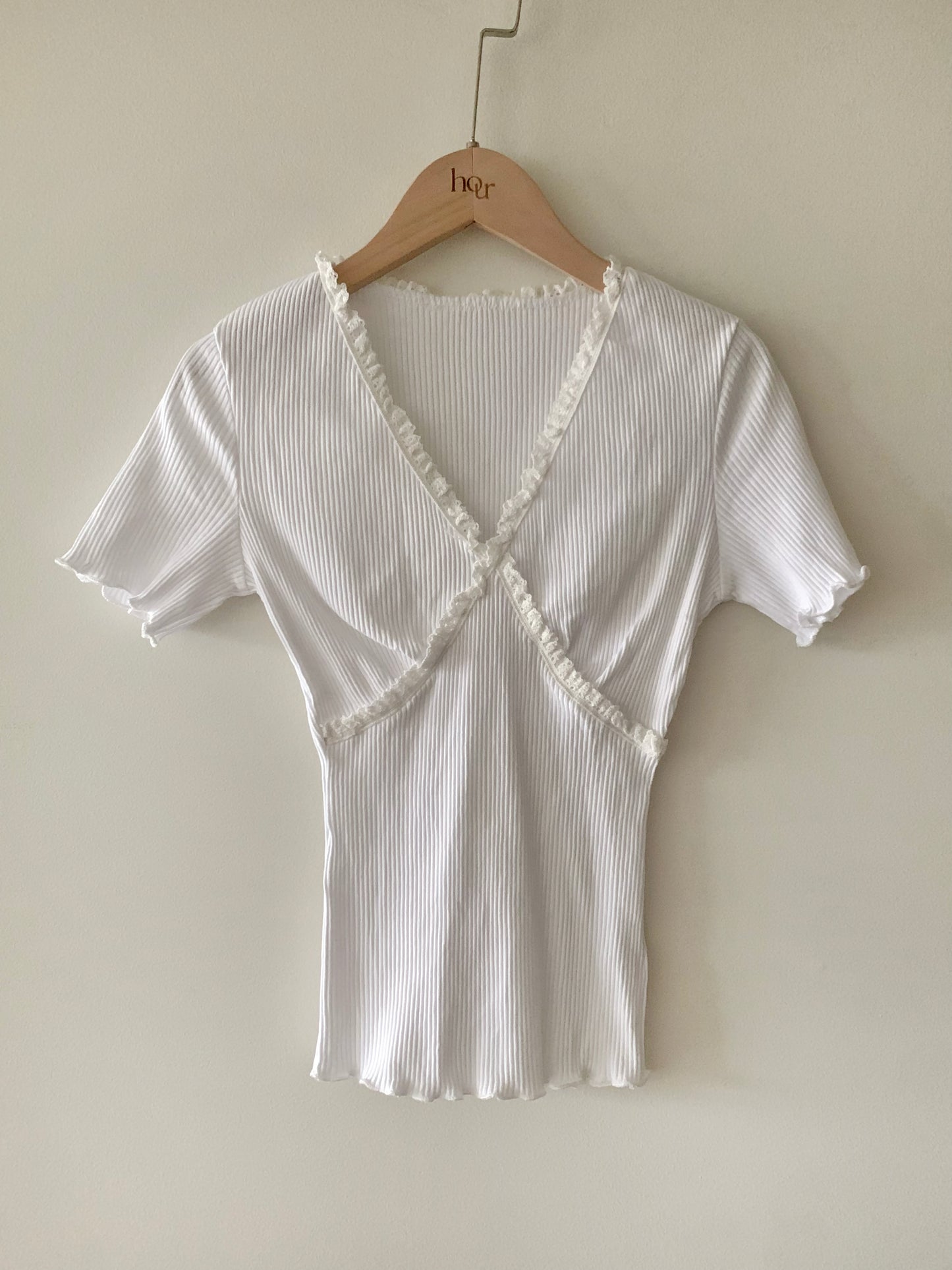 Lace Ribbed Tee (3 colour)