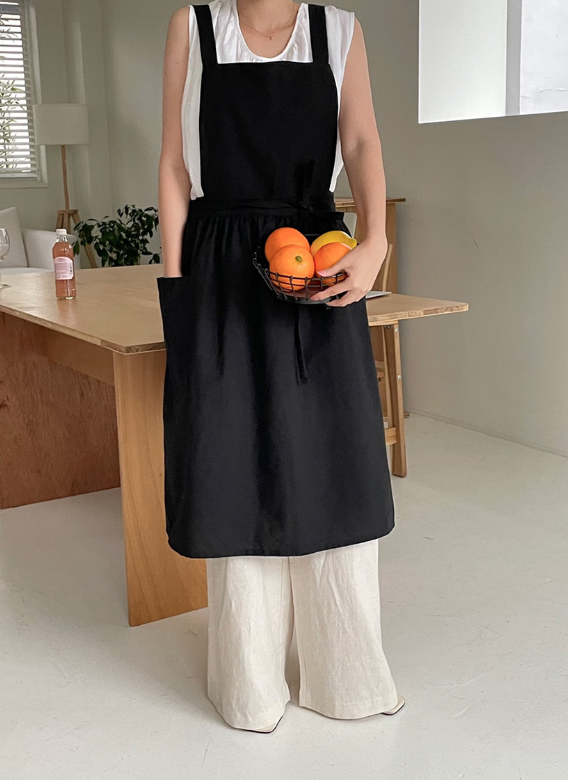 Linen Black Apron