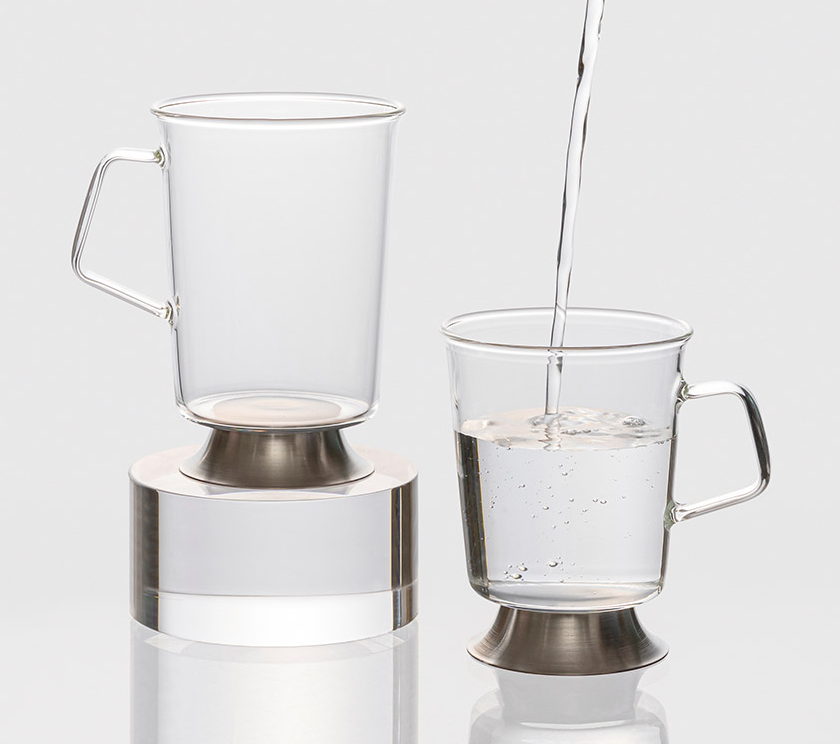 SILVER GLASS MUG 400ML