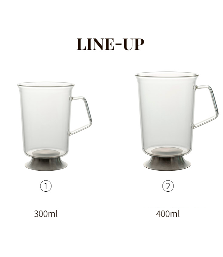SILVER GLASS MUG 400ML