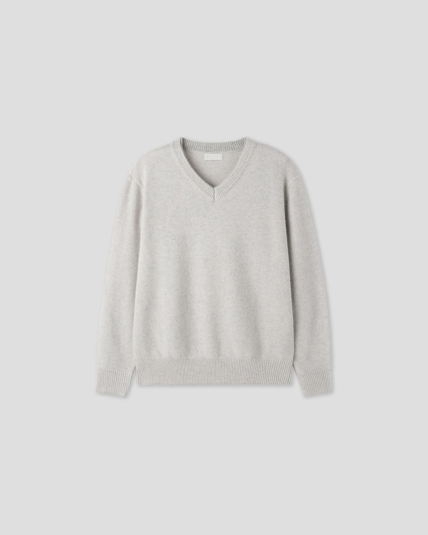 (Unisex) LAYERED LAMBSWOOL V-NECK SWEATER