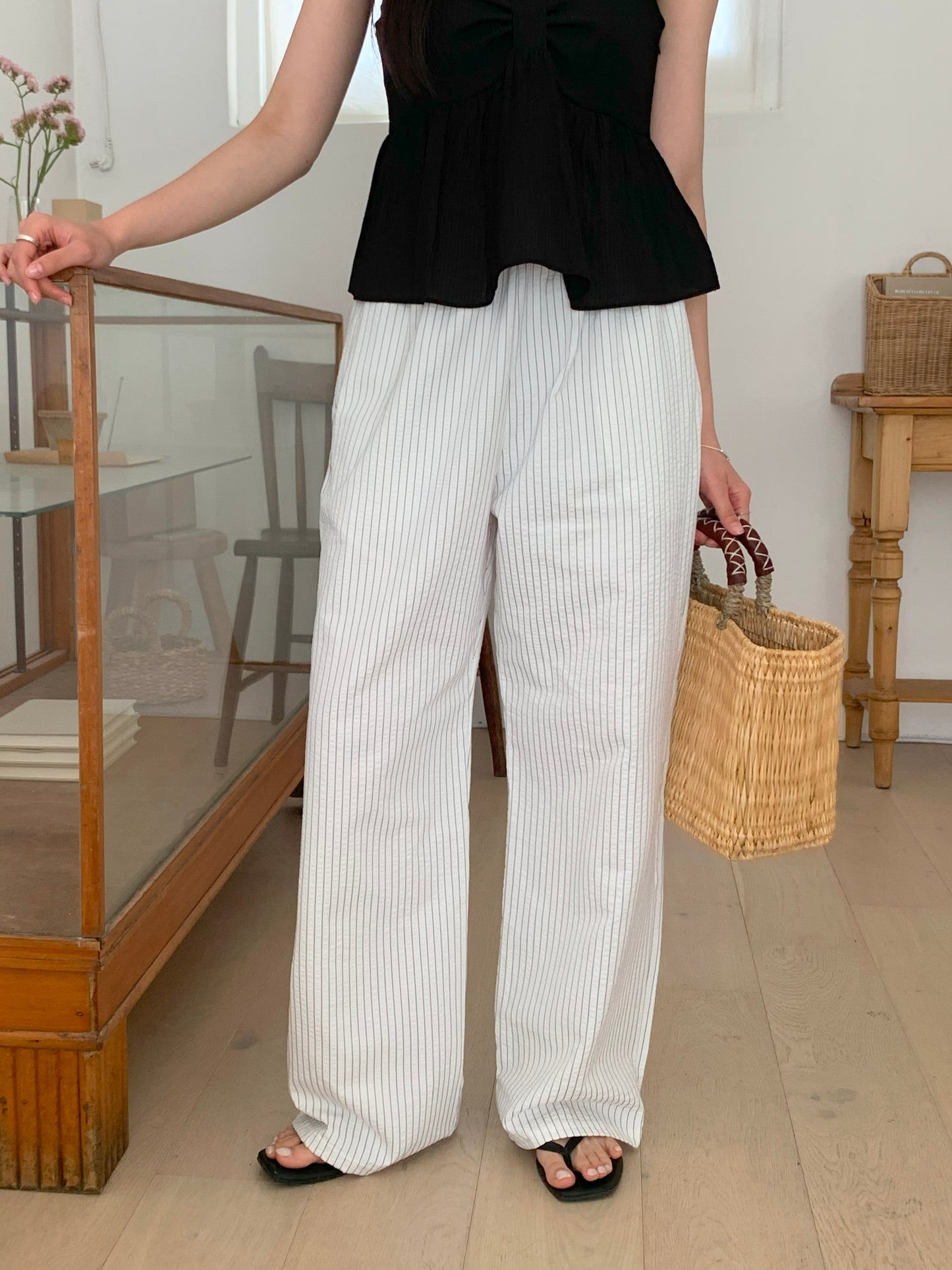 Striped Banding Pants