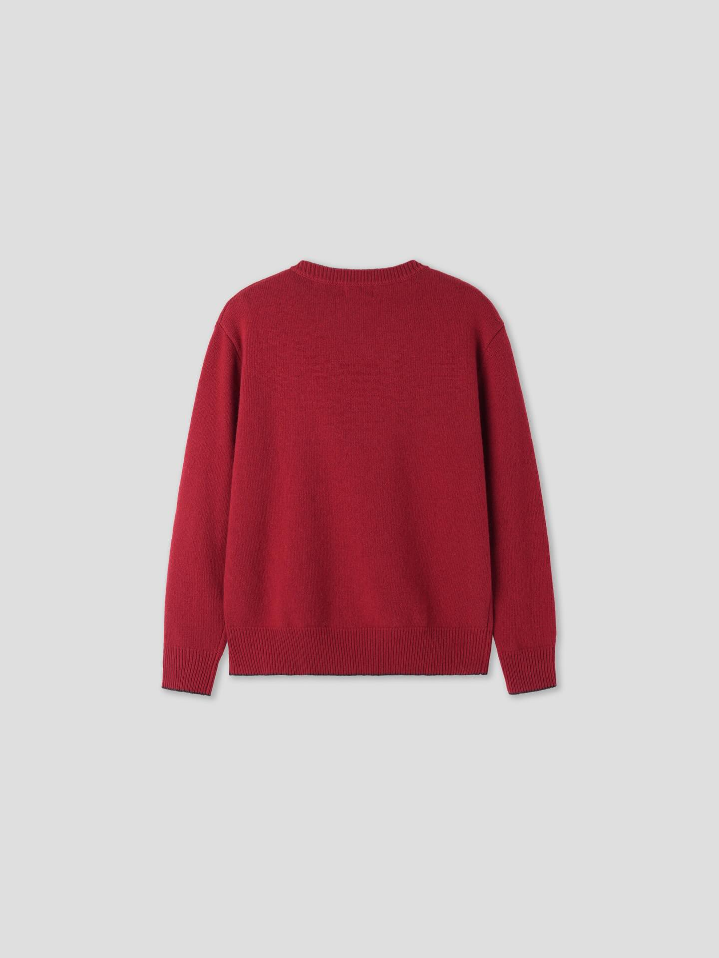 (Unisex) LAYERED LAMBSWOOL V-NECK SWEATER