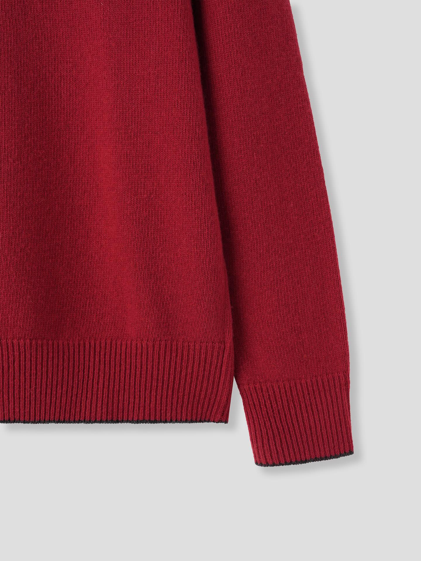 (Unisex) LAYERED LAMBSWOOL V-NECK SWEATER