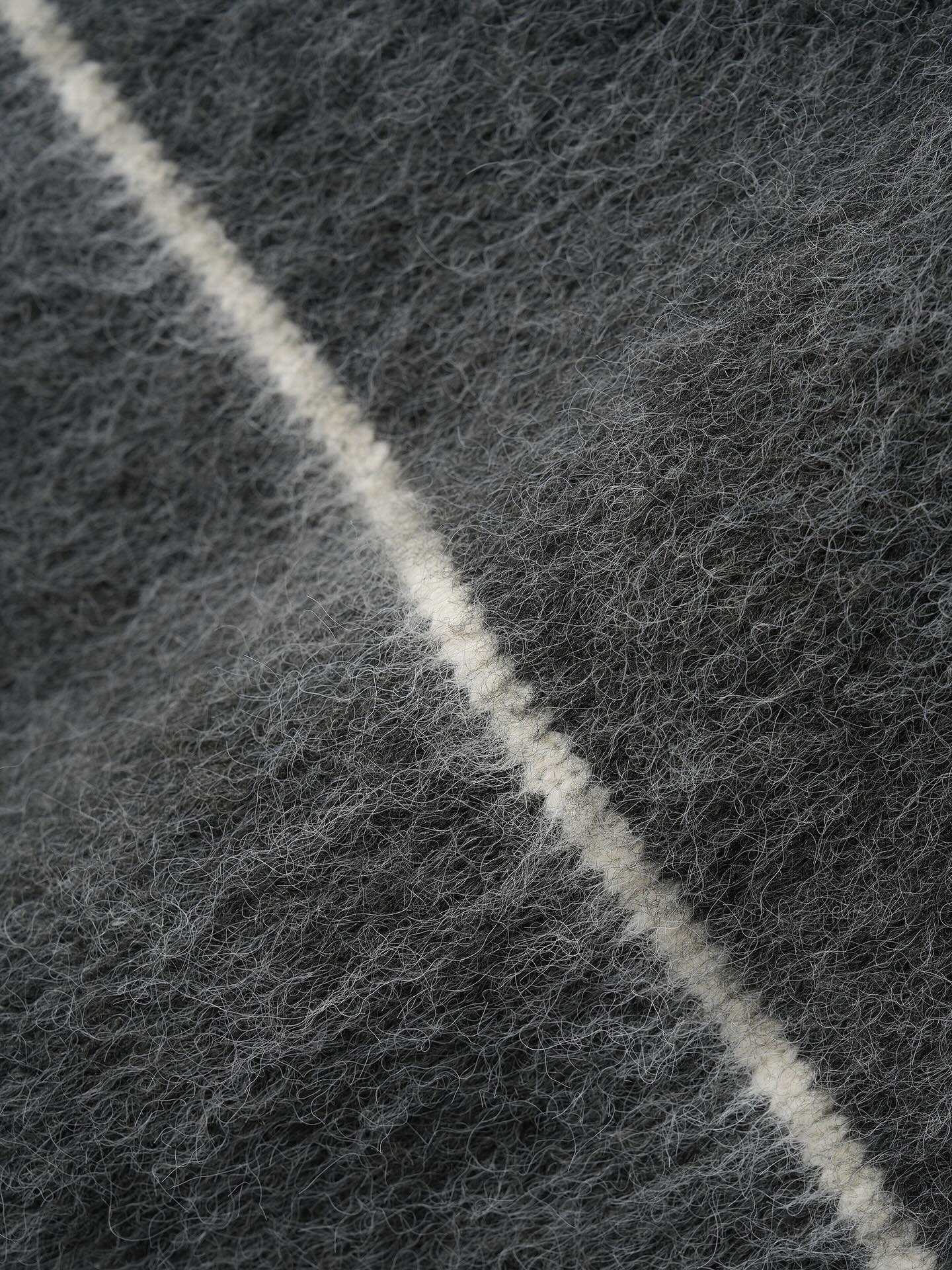 (Unisex) BRUSHED STRIPE MOHAIR CARDIGAN