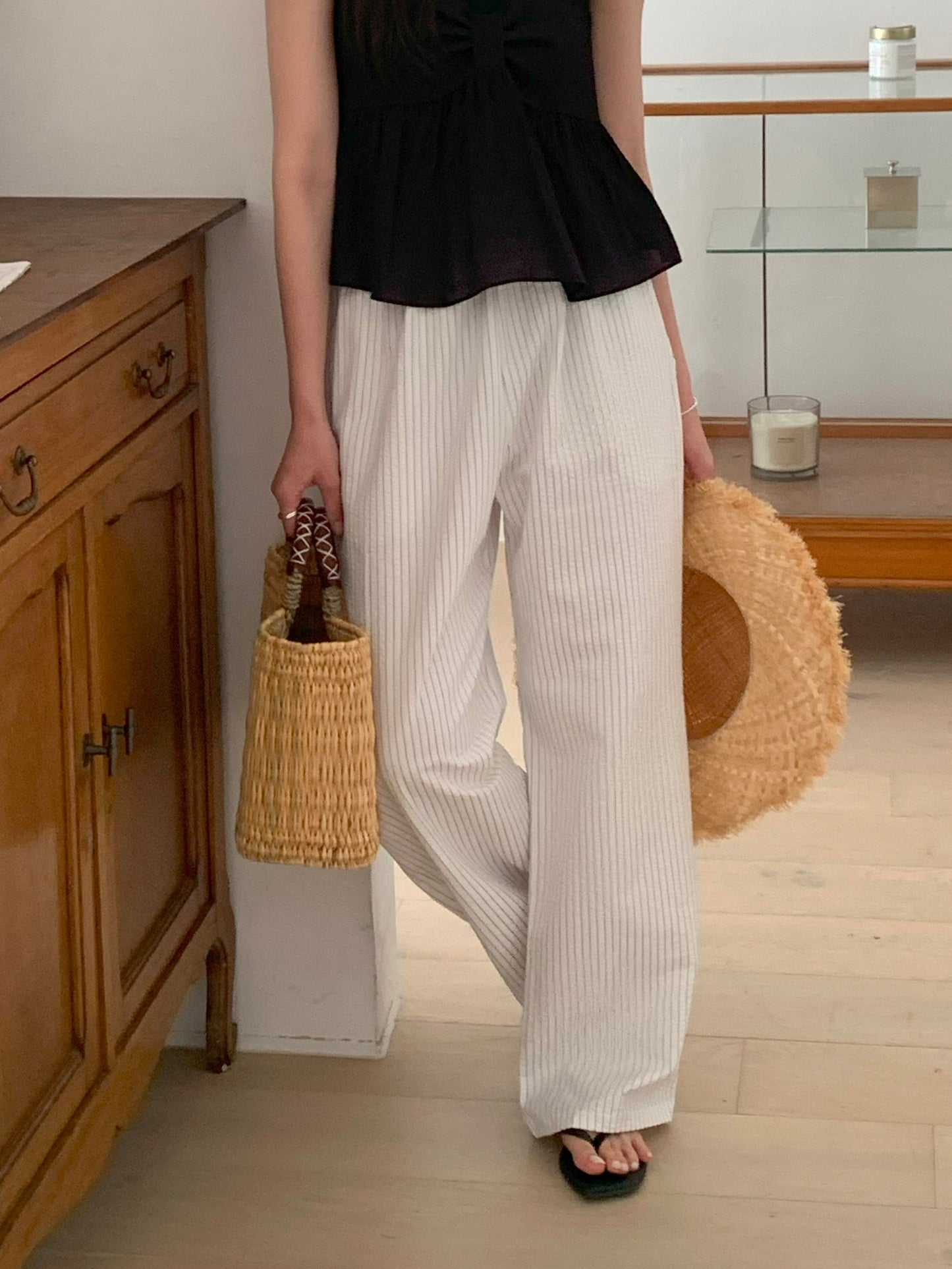 Striped Banding Pants