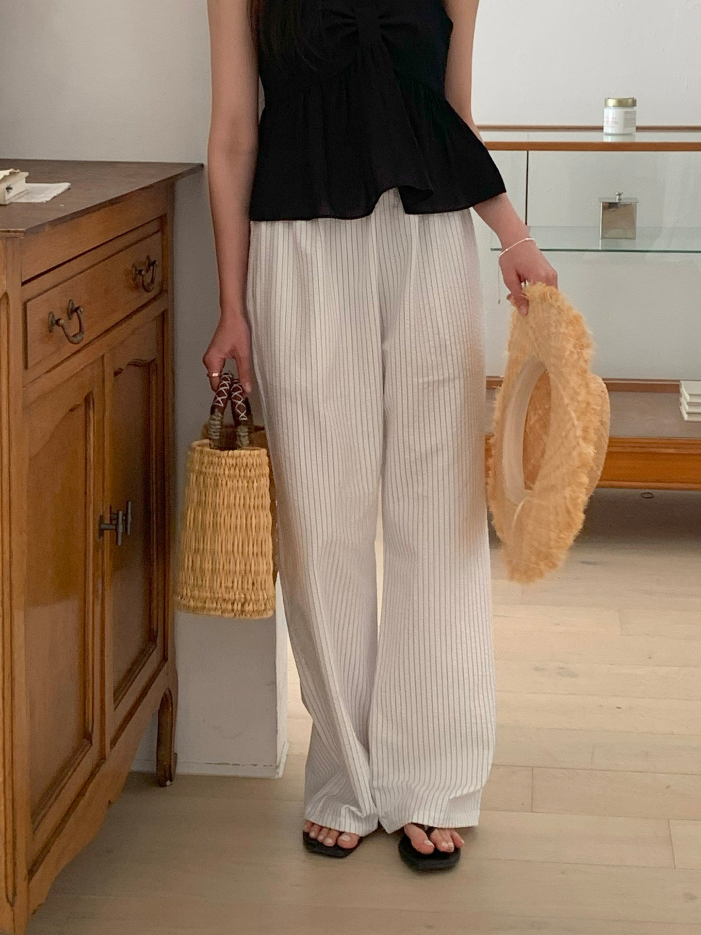 Striped Banding Pants