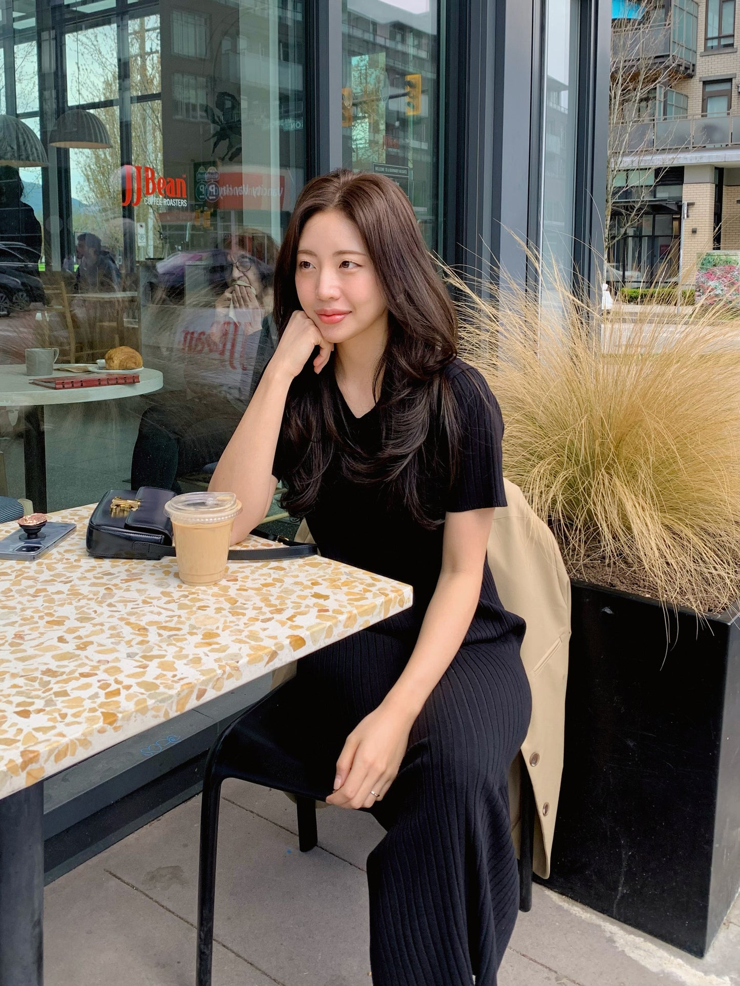 V-neckline Long Dress