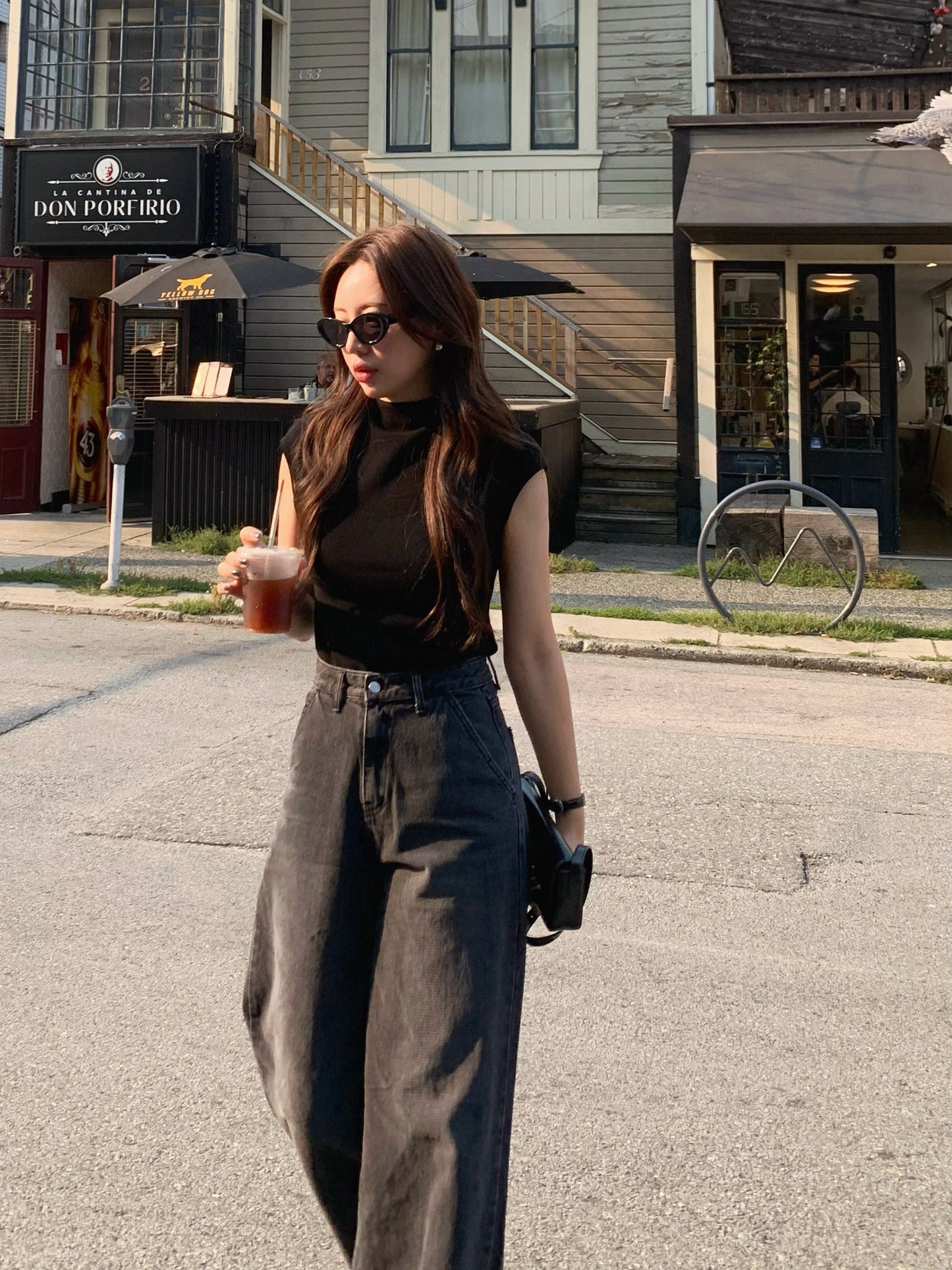 (Autumn) Grey Wide Denim Pants