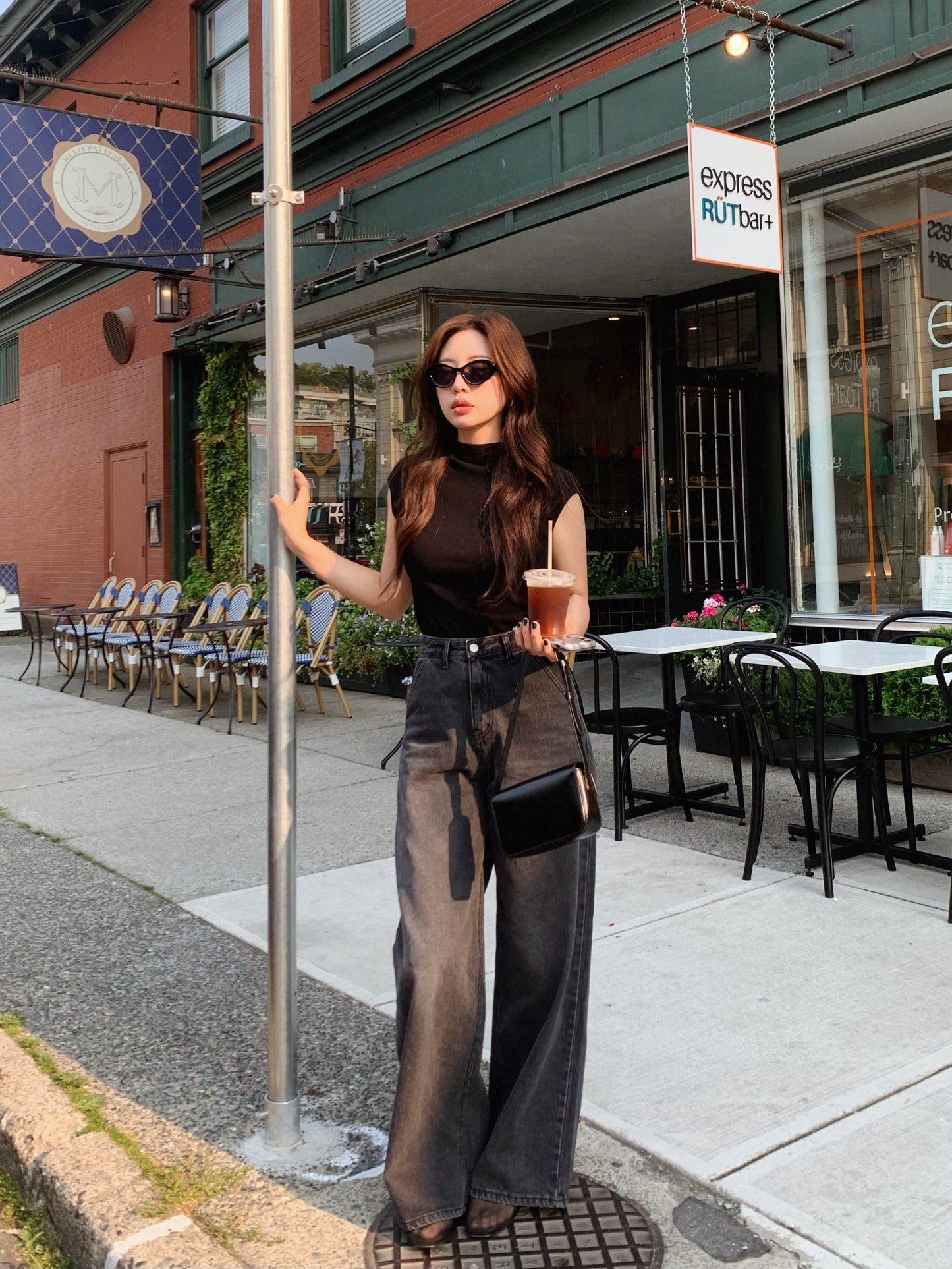 (Autumn) Grey Wide Denim Pants