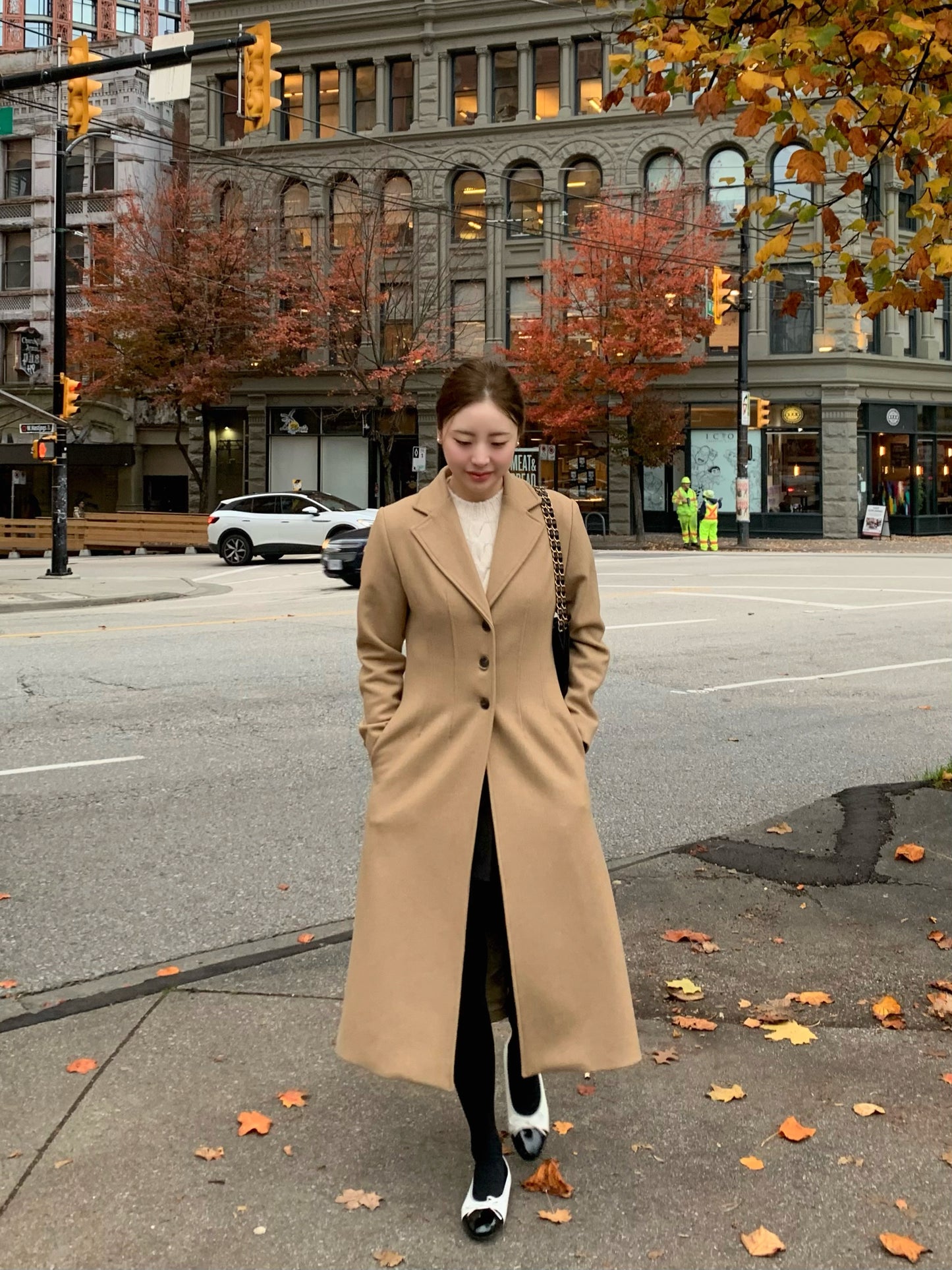 Slim Line Wool Long Coat