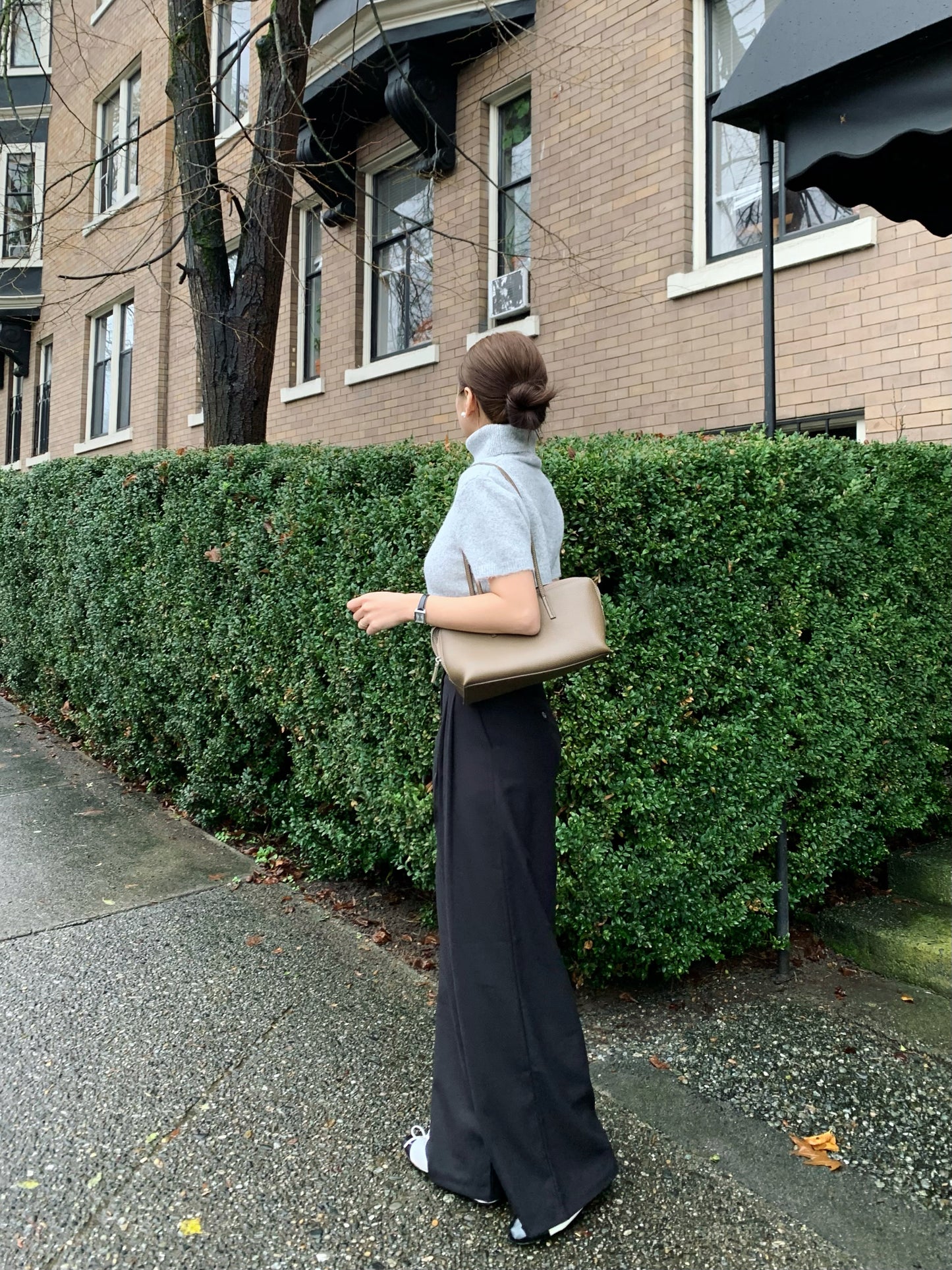 Winter Pin-tuck Wide Trouser