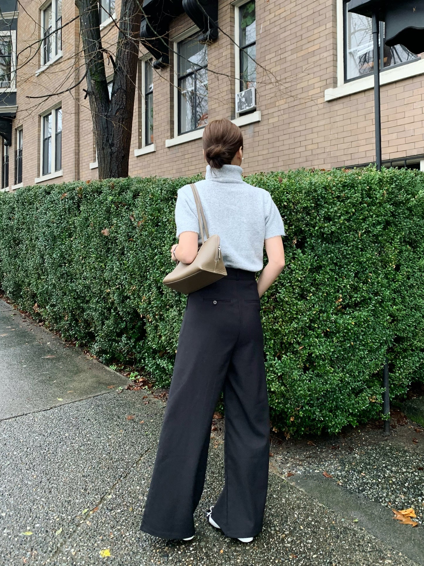 Winter Pin-tuck Wide Trouser