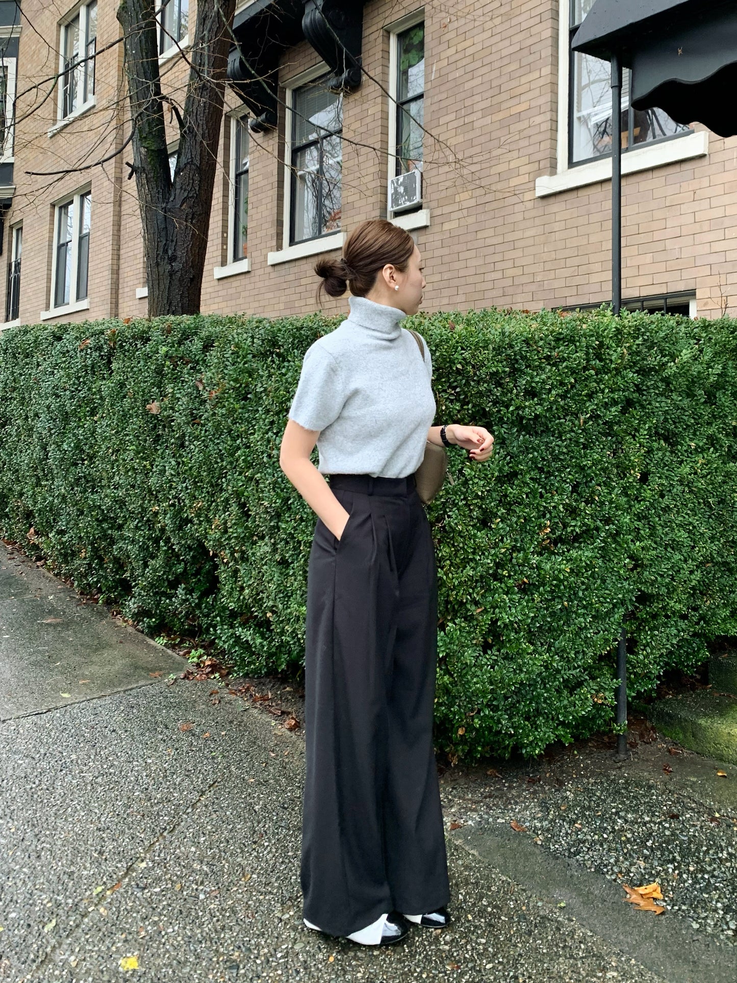 Winter Pin-tuck Wide Trouser