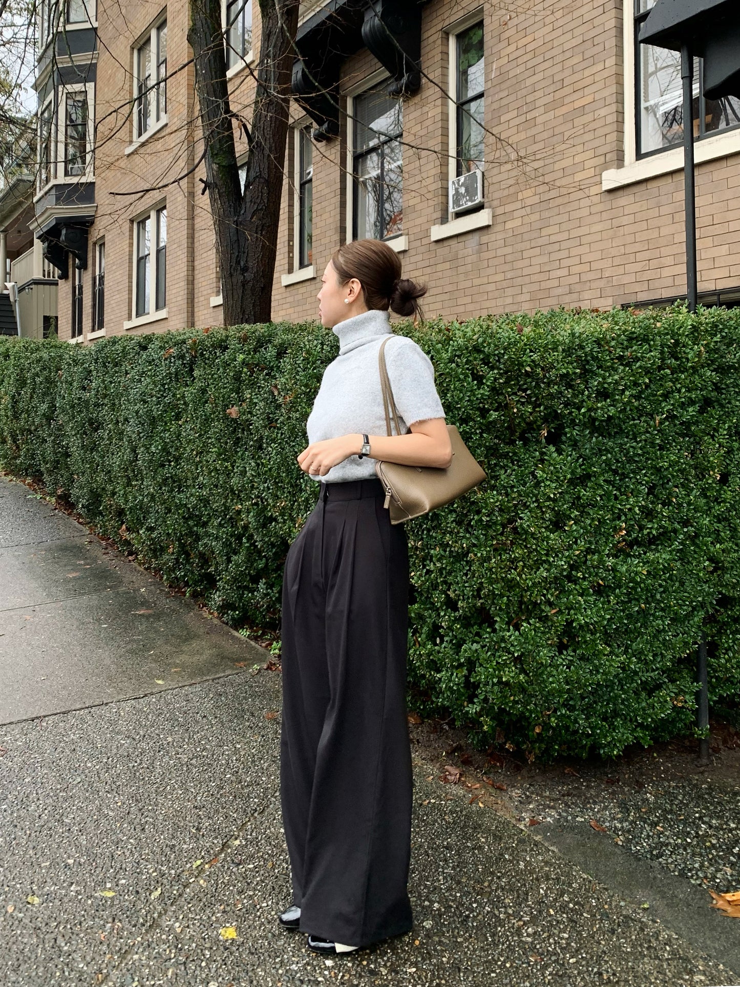 Winter Pin-tuck Wide Trouser