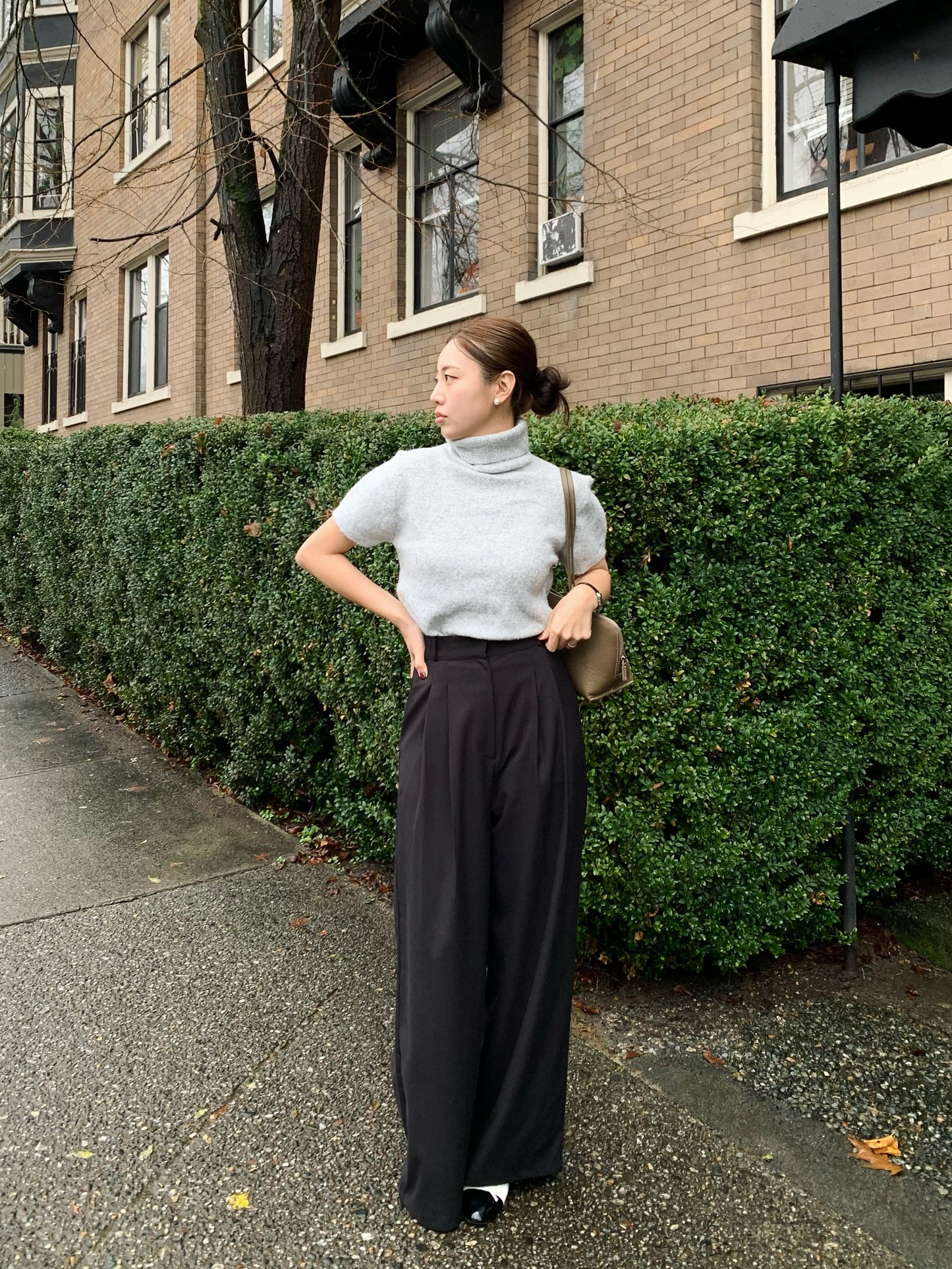 Winter Pin-tuck Wide Trouser
