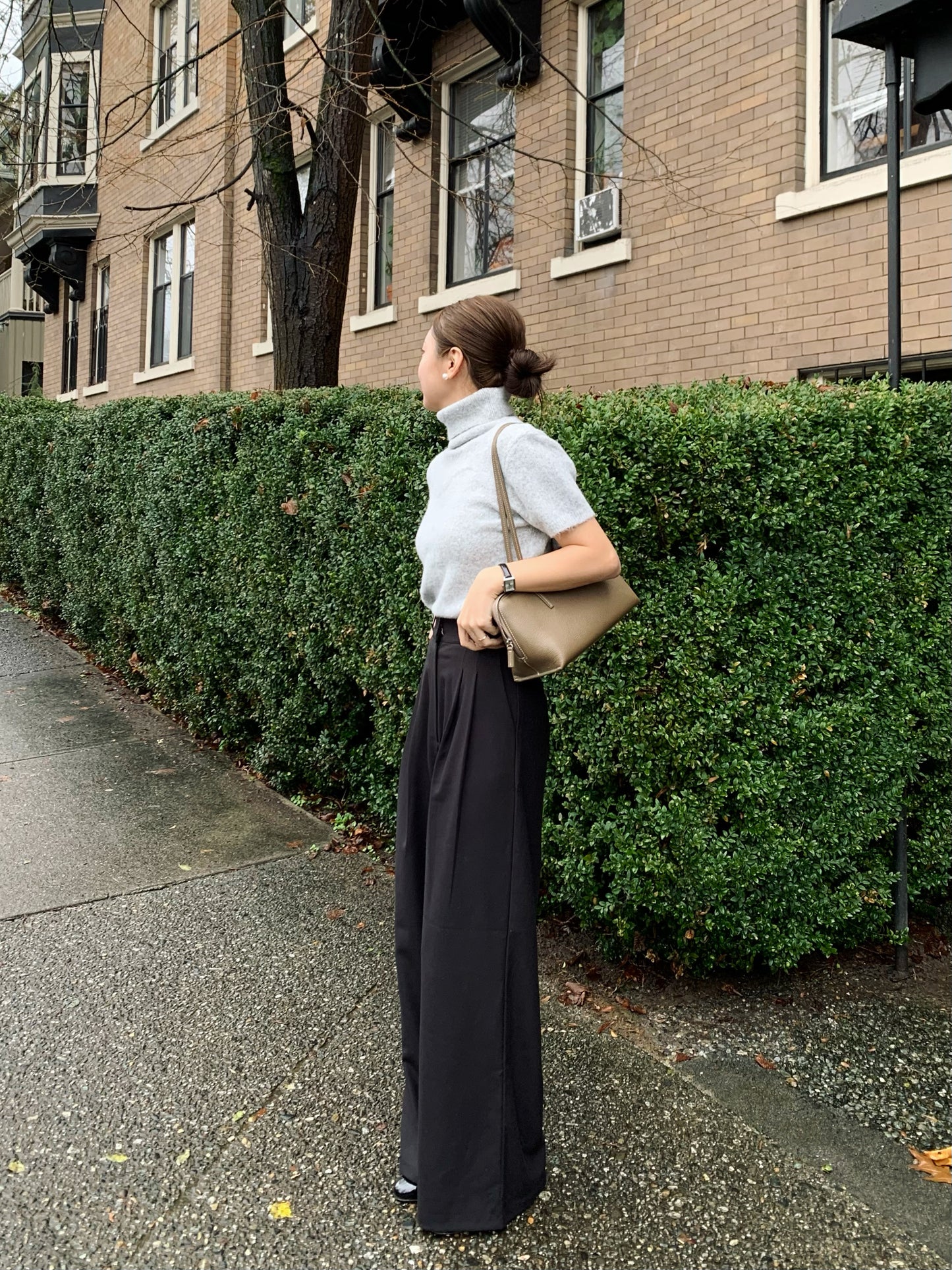 Winter Pin-tuck Wide Trouser