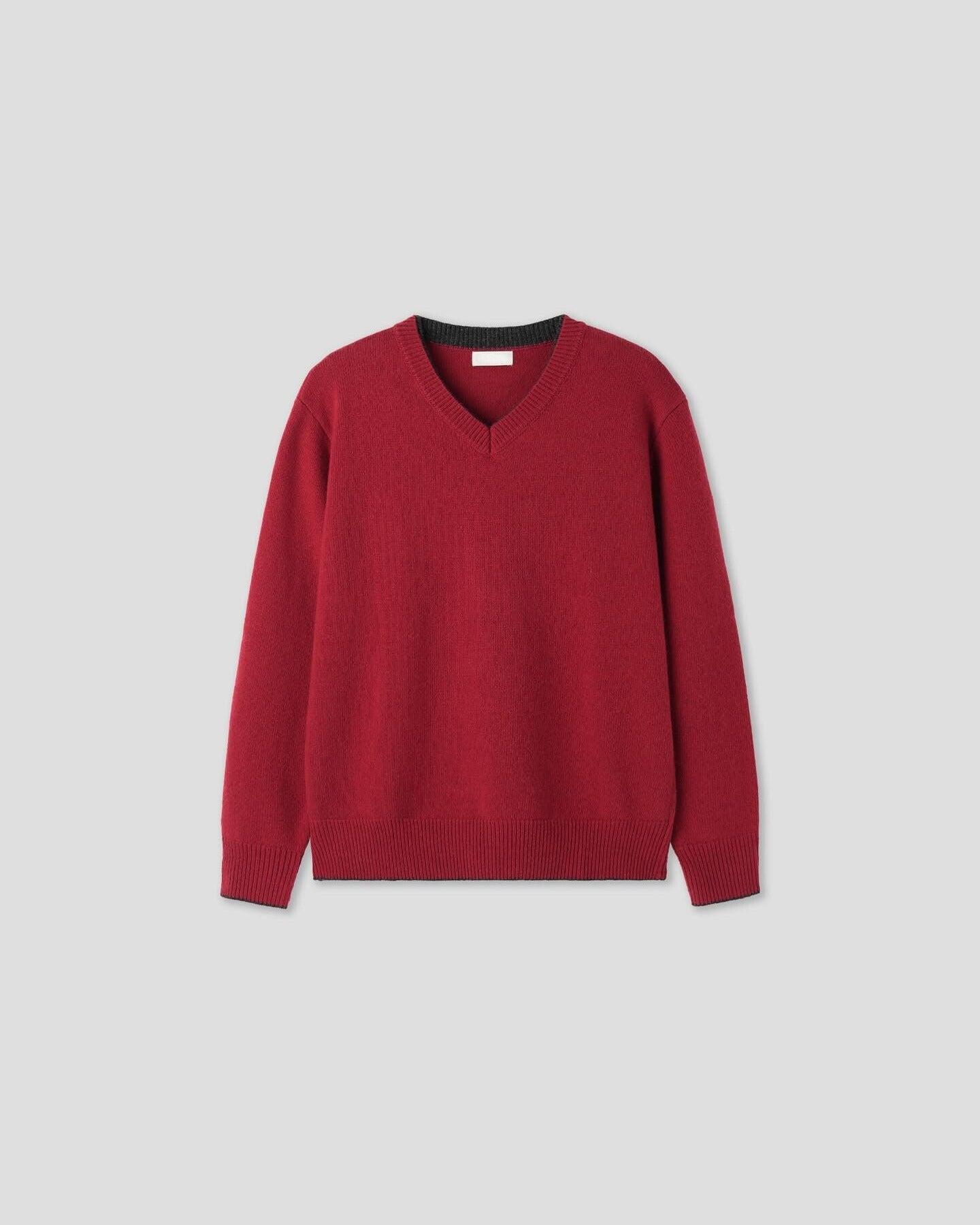 (Unisex) LAYERED LAMBSWOOL V-NECK SWEATER