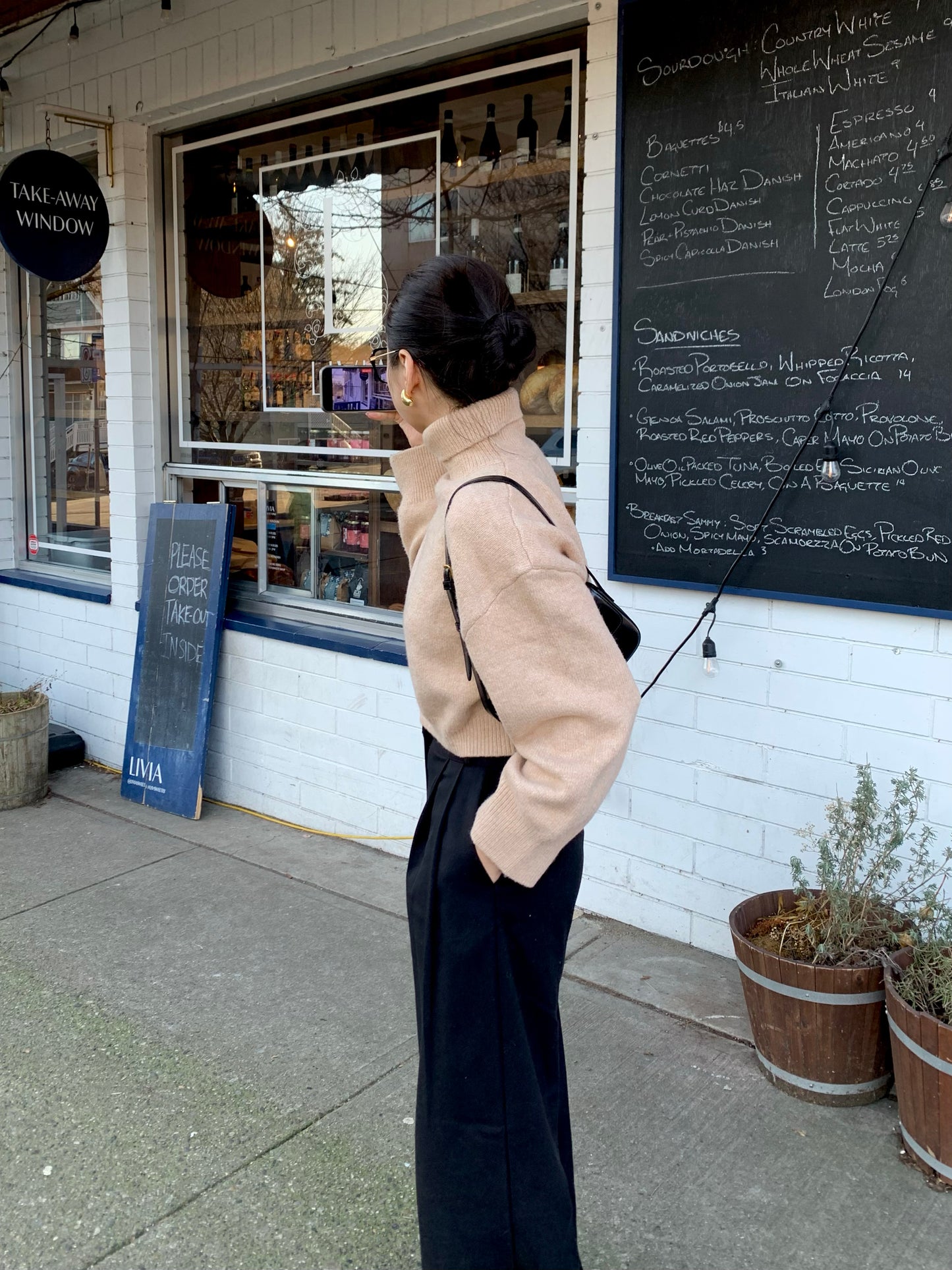 Cropped Turtle-Neckline Sweater