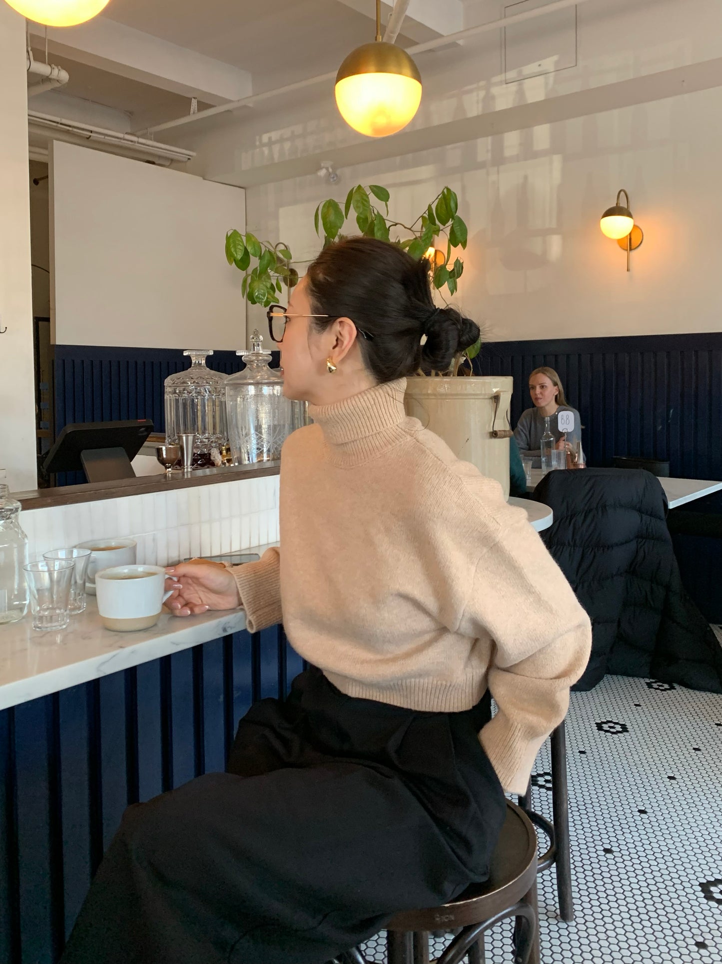Cropped Turtle-Neckline Sweater
