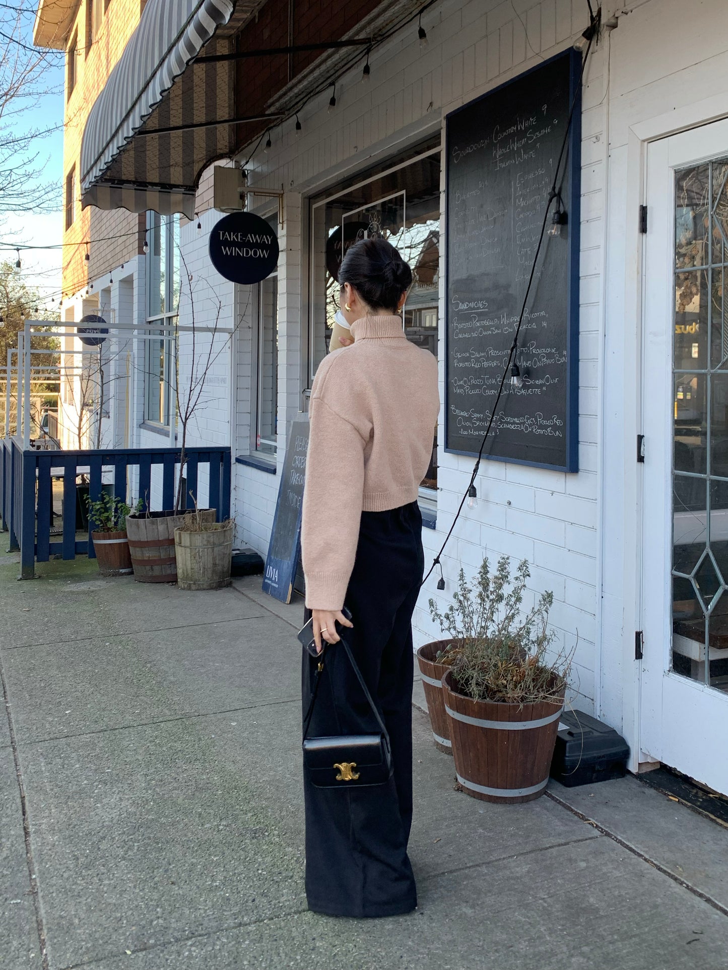 Cropped Turtle-Neckline Sweater