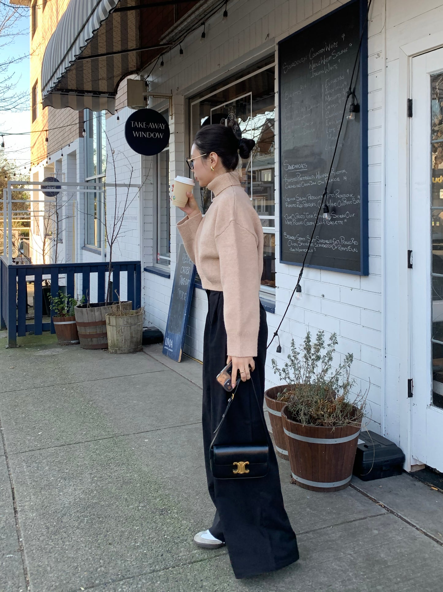 Cropped Turtle-Neckline Sweater