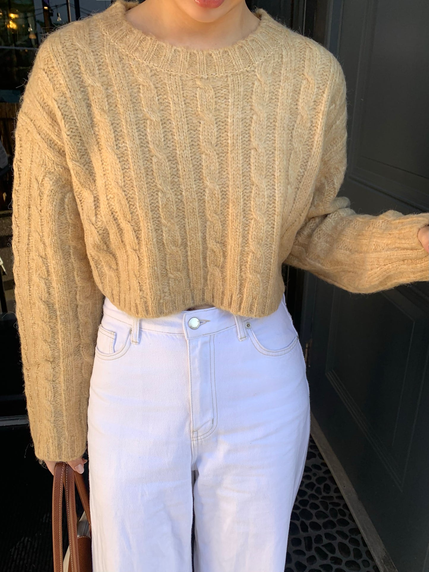 Wool Twisted Crop Sweater