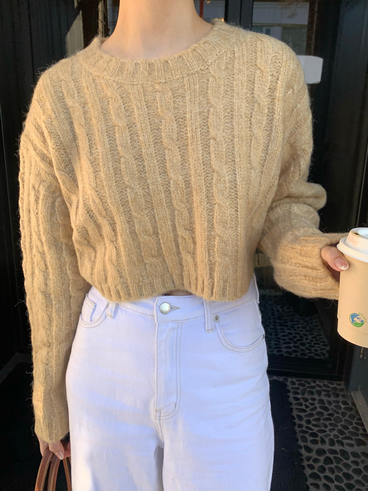 Wool Twisted Crop Sweater
