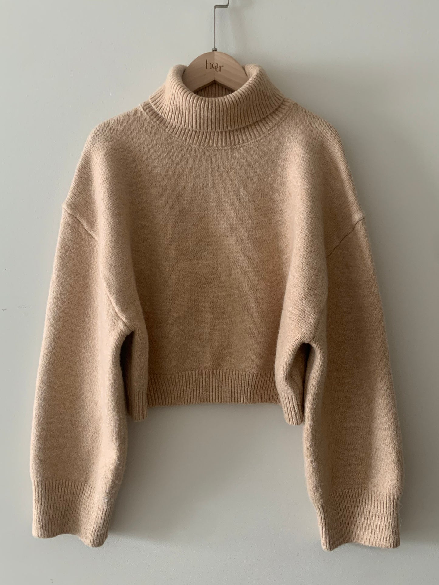 Cropped Turtle-Neckline Sweater