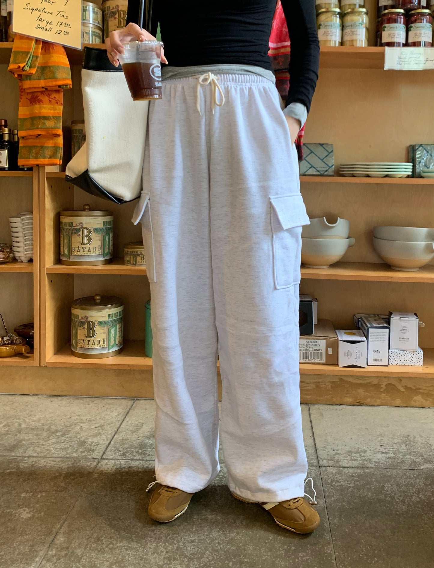 (Fleece-lined) Cargo Wide Banding Pants