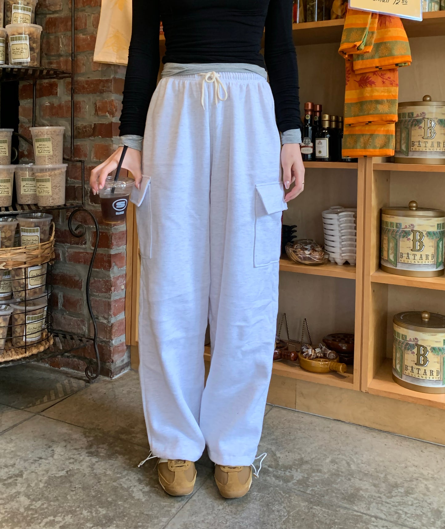 (Fleece-lined) Cargo Wide Banding Pants