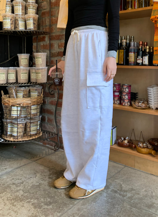 (Fleece-lined) Cargo Wide Banding Pants