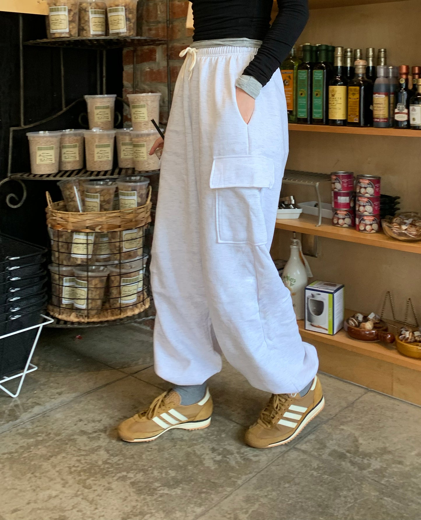 (Fleece-lined) Cargo Wide Banding Pants