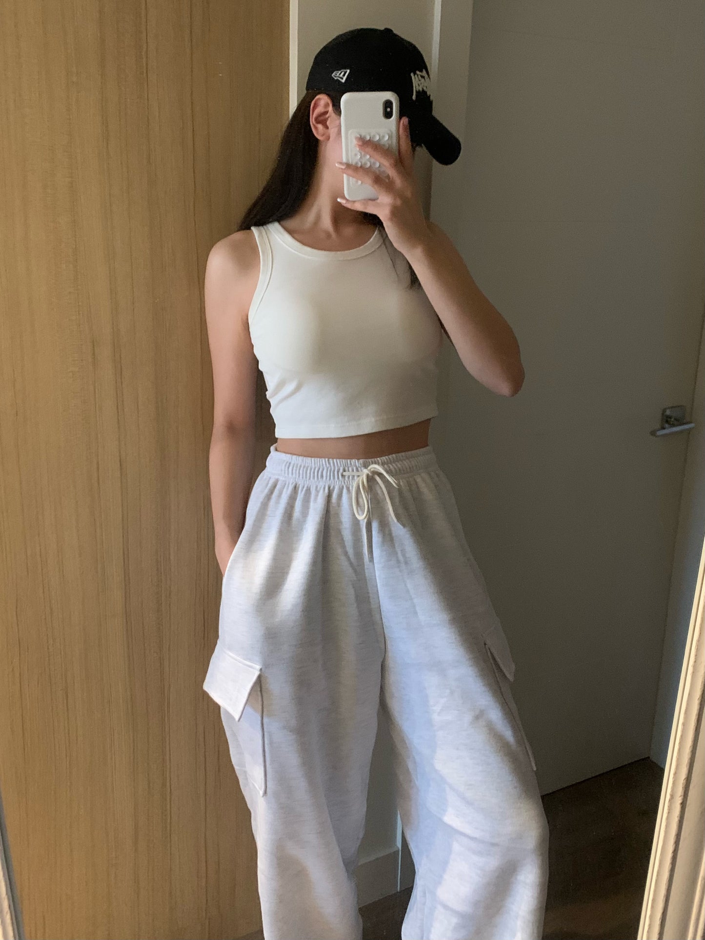 (Fleece-lined) Cargo Wide Banding Pants