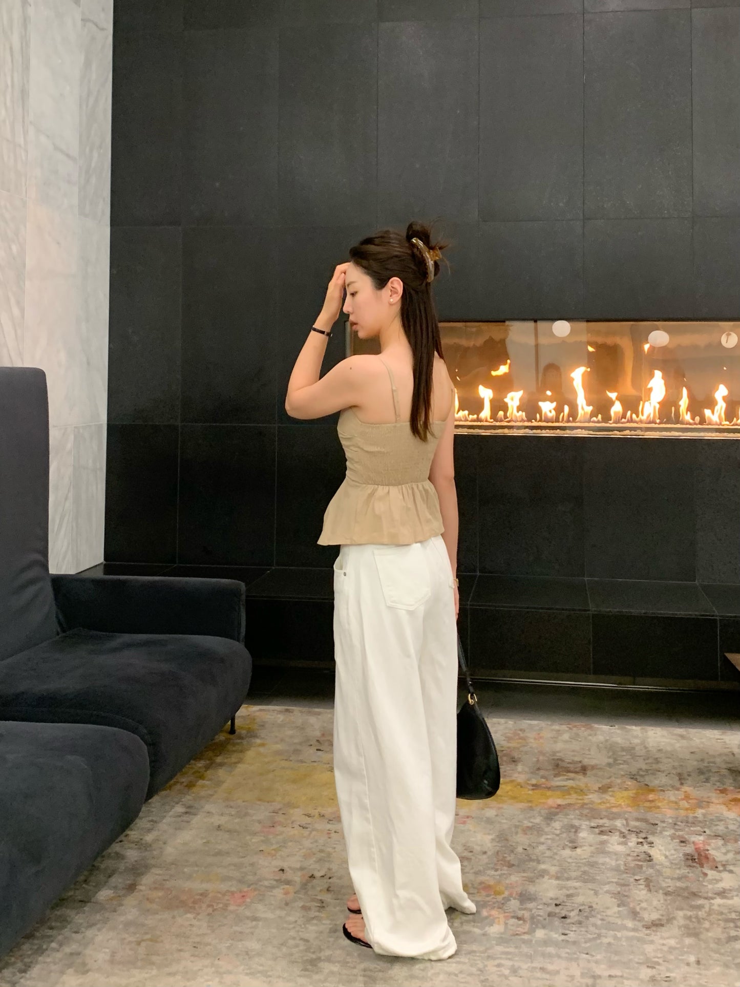 Smocked Bustier Sleeveless Blouse