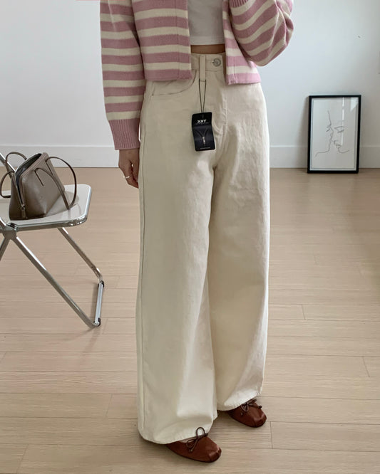 Natural Wide Cotton Pants