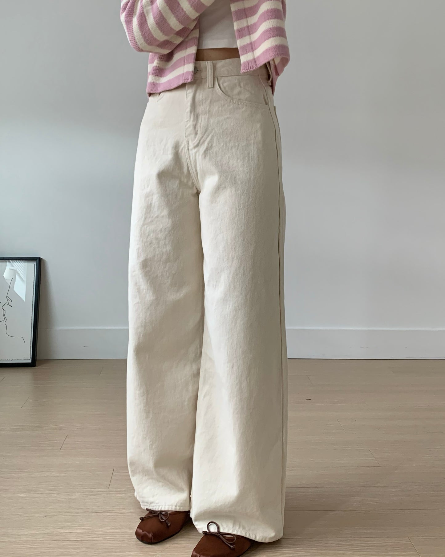 Natural Wide Cotton Pants