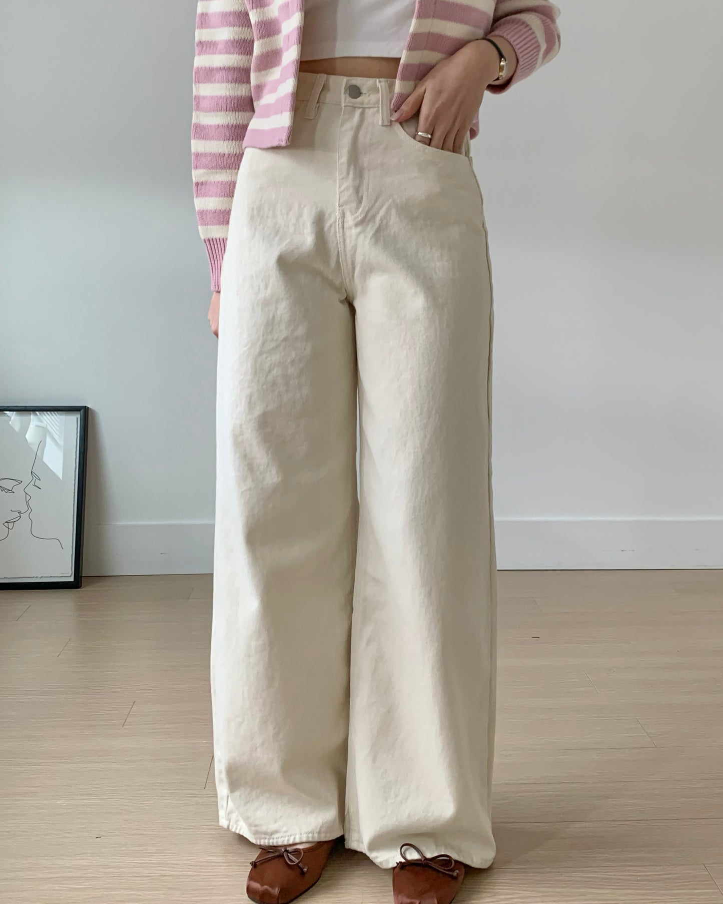 Natural Wide Cotton Pants