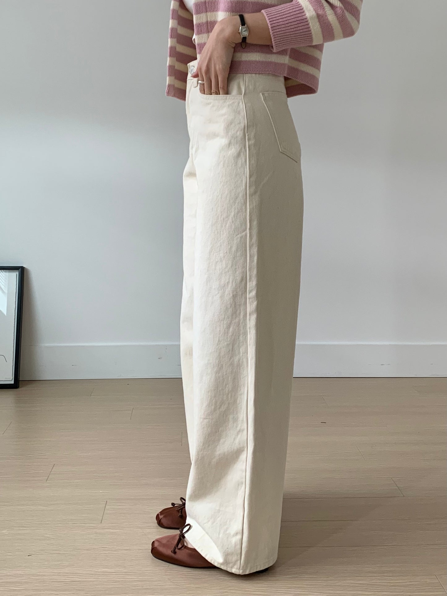 Natural Wide Cotton Pants