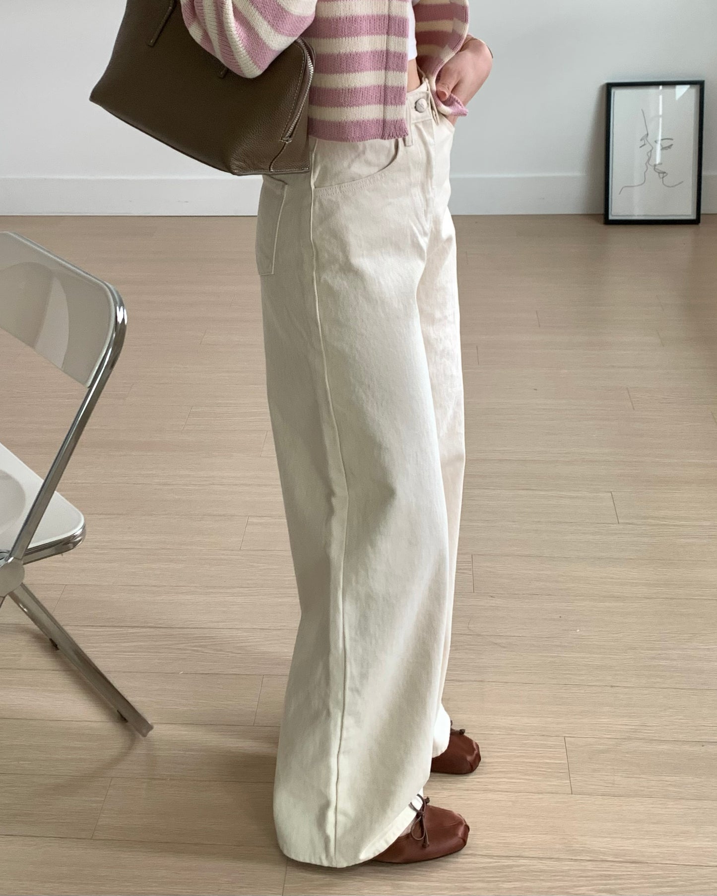 Natural Wide Cotton Pants